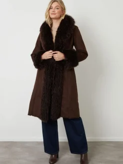 Faux Suede Fur Trim Coat*Another Sunday Best