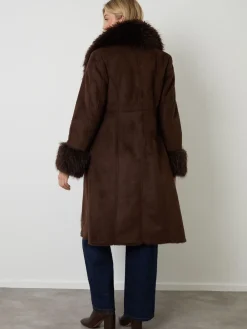 Faux Suede Fur Trim Coat*Another Sunday Best