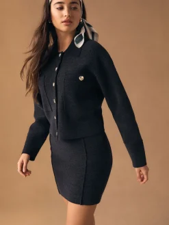 Antraciet - Chenille Seam Detail Mini Skirt Co-Ord*Next Best