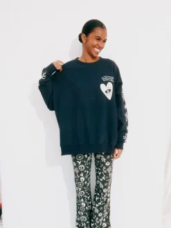 Antraciet - Embroidered Sweatshirt*Never Fully Dressed Online