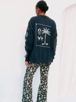 Antraciet - Embroidered Sweatshirt*Never Fully Dressed Online