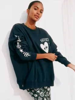Antraciet - Embroidered Sweatshirt*Never Fully Dressed Online