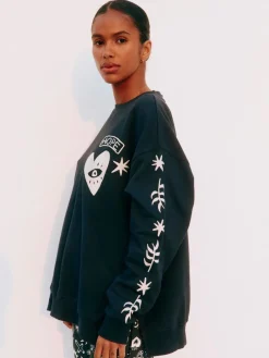 Antraciet - Embroidered Sweatshirt*Never Fully Dressed Online