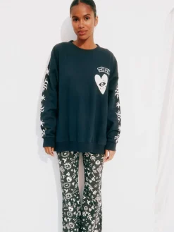 Antraciet - Embroidered Sweatshirt*Never Fully Dressed Online