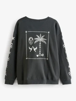 Antraciet - Embroidered Sweatshirt*Never Fully Dressed Online
