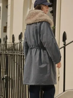 Antraciet - Premium Jassen met imitatiebontkraag*Next Discount