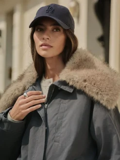 Antraciet - Premium Jassen met imitatiebontkraag*Next Discount