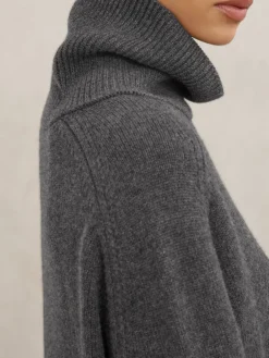 Antraciet - Brooklyn trui met rolkraag van wol-kasjmier*Reiss Best