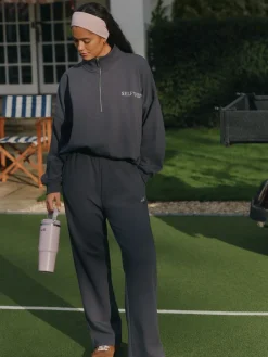 Antraciet - joggingbroek met wijde pijpen*self. Online