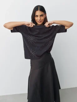 Antraciet - Studded Embellished Crew Neck T-Shirt*Next New