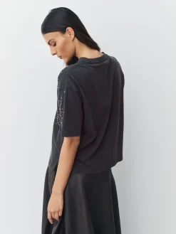 Antraciet - Studded Embellished Crew Neck T-Shirt*Next New