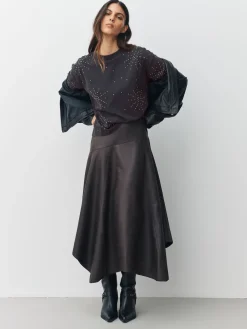 Antraciet - Studded Embellished Crew Neck T-Shirt*Next New