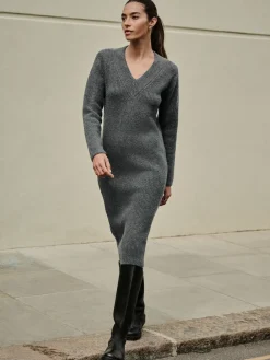 - Super Soft V-Neck Midi Dress With Wool*Next Sale