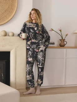 Antracietkleurig met luipaardprint - Pyjama met lange mouwen*Next New