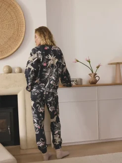 Antracietkleurig met luipaardprint - Pyjama met lange mouwen*Next New