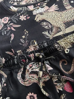 Antracietkleurig met luipaardprint - Pyjama met lange mouwen*Next New