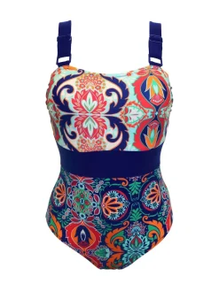 Aquablauw - Palm Springs corrigerend badpak met kleurvlakken*Pour Moi Clearance