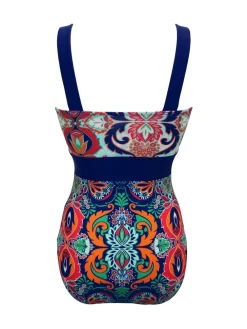 Aquablauw - Palm Springs corrigerend badpak met kleurvlakken*Pour Moi Clearance