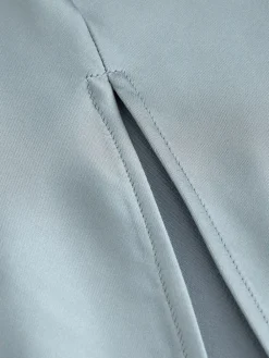 Avondblauw - Lange satijnen Maxi-jurk met watervalhals voor bruiloftsgasten*Next Hot