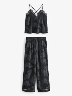 Black Jacquard Floral Cami Pyjamas*B by Ted Baker Clearance
