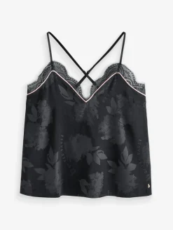 Black Jacquard Floral Cami Pyjamas*B by Ted Baker Clearance
