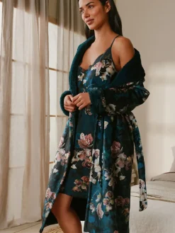 Blauwgroene knusse bloemenbadjas*B by Ted Baker Hot