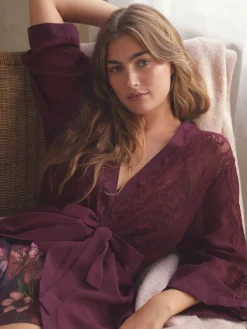 Burgundy Lace Chiffon Robe*B by Ted Baker