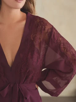 Burgundy Lace Chiffon Robe*B by Ted Baker