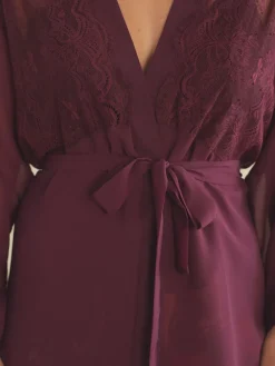Burgundy Lace Chiffon Robe*B by Ted Baker