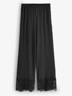 Modal Lace Trim Black Pyjamas Set*B by Ted Baker Outlet