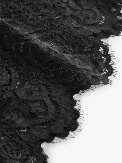 Modal Lace Trim Black Pyjamas Set*B by Ted Baker Outlet