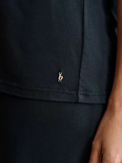 Modal Lace Trim Black Pyjamas Set*B by Ted Baker Outlet