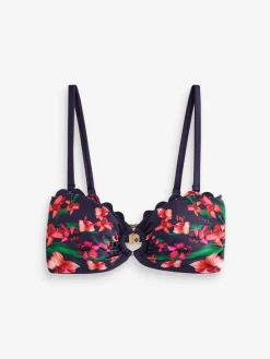Navy Floral Halterneck Bandeau Bikini Top*B by Ted Baker Sale