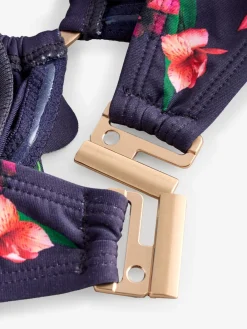 Navy Floral Halterneck Bandeau Bikini Top*B by Ted Baker Sale