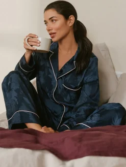 Navy Jacquard Button Through Pyjamas*B by Ted Baker Outlet