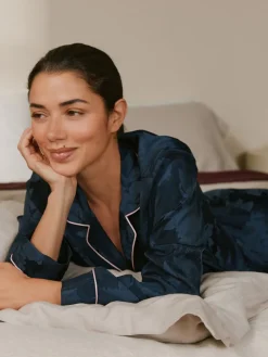 Navy Jacquard Button Through Pyjamas*B by Ted Baker Outlet