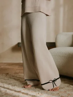 Oatmeal Bow Knitted Wide Leg Trousers*B by Ted Baker Hot