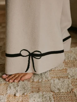Oatmeal Bow Knitted Wide Leg Trousers*B by Ted Baker Hot