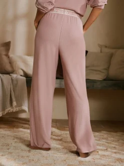 Pink Ottoman Rib Wide Leg Lounge Trousers*B by Ted Baker Outlet