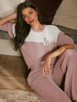 Pink Ottoman Rib Wide Leg Lounge Trousers*B by Ted Baker Outlet