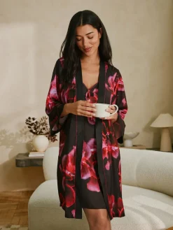 Purple Bright Floral Satin Robe*B by Ted Baker Best