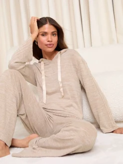Beige - Ribbed Loungewear Hoodie*Lipsy Hot