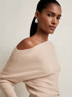 - Lorna Asymmetric Draped Knitted Jumper*Reiss New
