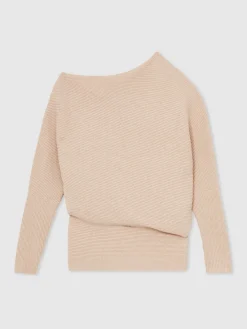 - Lorna Asymmetric Draped Knitted Jumper*Reiss New