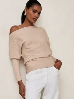 - Lorna Asymmetric Draped Knitted Jumper*Reiss New