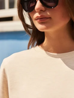 Beigebruin-crème - Dik T-shirt met ronde hals en korte mouwen*Next