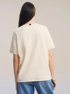 Beigebruin-crème - Dik T-shirt met ronde hals en korte mouwen*Next