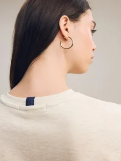 Beigebruin-crème - Dik T-shirt met ronde hals en korte mouwen*Next