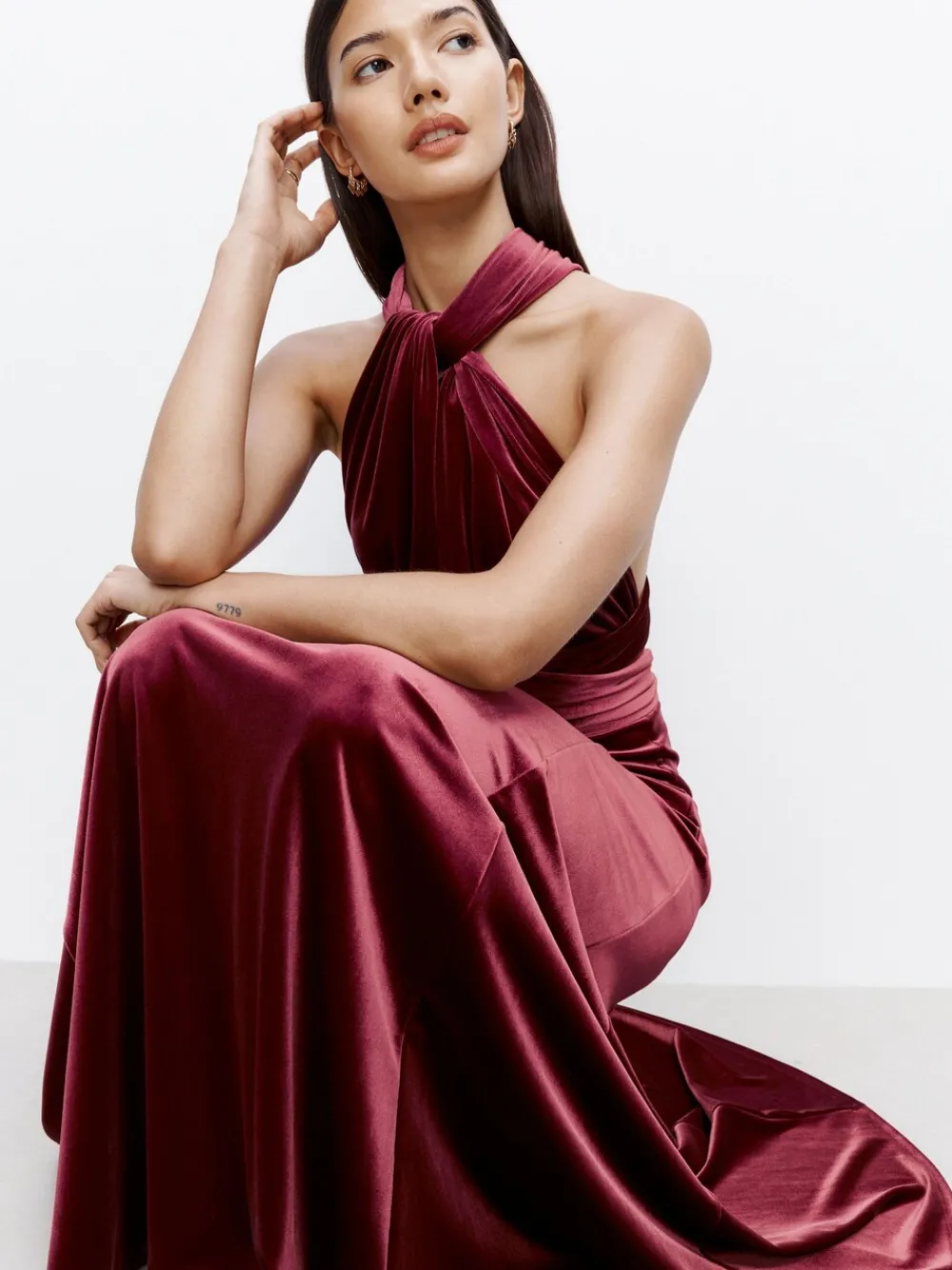 - Fluwelen multiway maxi-jurk voor bruidsmeisjes*Next Best