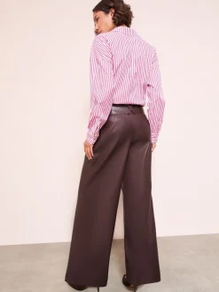 - Faux Leather Pleated Wide Leg Trousers*Friends Like These Clearance